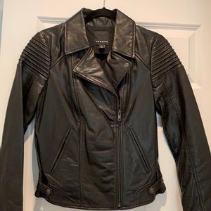 NWOT Trouvé black leather moto jacket